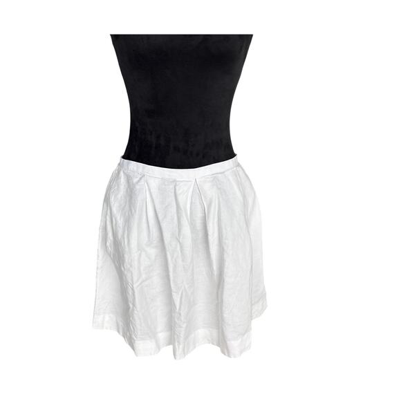 Linen White Y2K Ribbon Trim Tennis Mini Skirt w/Pockets - Picture 1 of 5